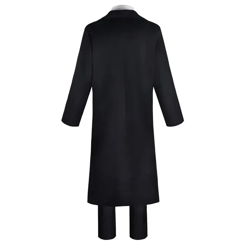 Sisi 2233anime motosserra homem cosplay traje preto trench camisa gravata calças makima peruca longa luz vermelha trança masculino feminino terno u