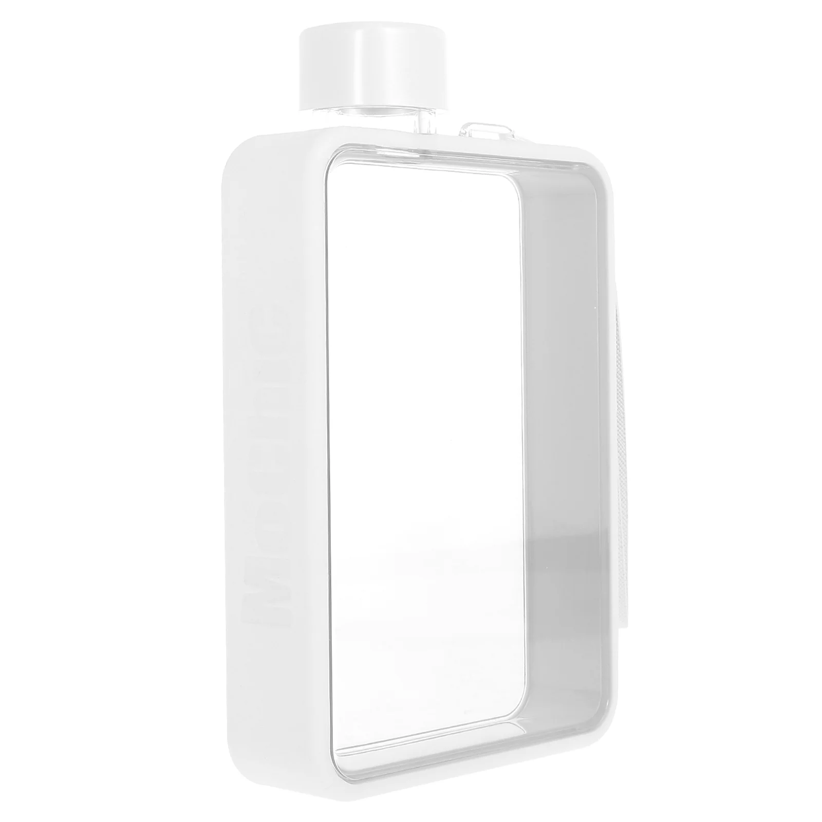

Portable Flat Water Bottle PC Material Reusable Leak Proof Compact Design Lightweight Outdoor Sports School Use Aesthetic Bottle