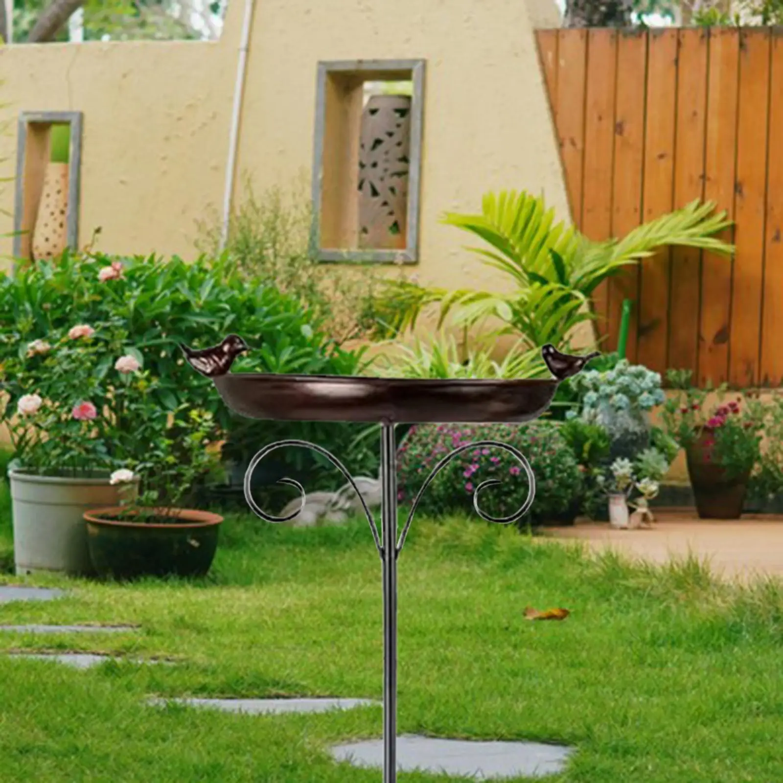 Metal Bird Bath Bird Feeder Bowl Decorative Freestanding Housewarming Birdbath for Yard Outside Balcony Courtyard