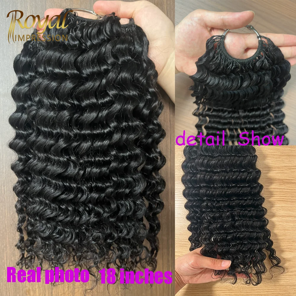 Vorgeteiltes Echthaar in Großpackung zum Flechten, Deep Wave Crochet Echthaar, Knotless Miracle Knots Haarverlängerungen, Boho Braids, unsichtbar, 300g – Detail 11