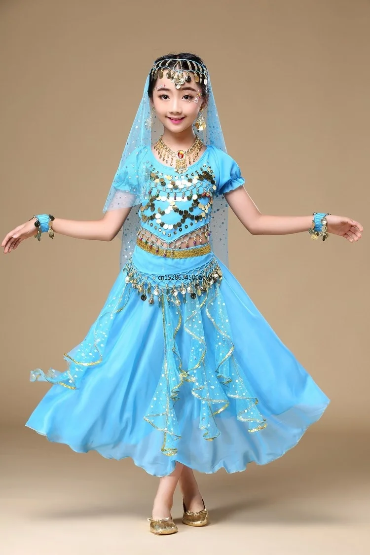 Kid Belly Dance Costumes Set Oriental Dance Costumes Bellydance Set Girls Egyptian Bollywood Indian Kids Belly Dancing