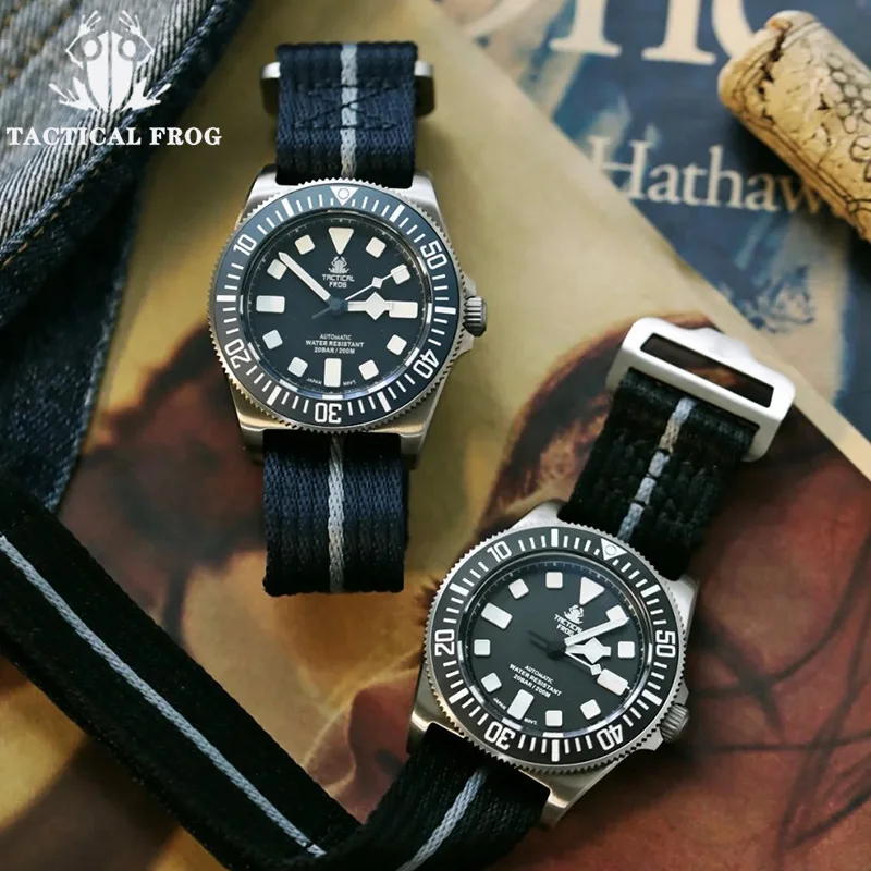 Tactical Frog FXD V4 Titanium Dive Men Watches Sapphire 200M Waterproof BGW-9 Luminous NH35 Movement Automatic Mechanical Watch