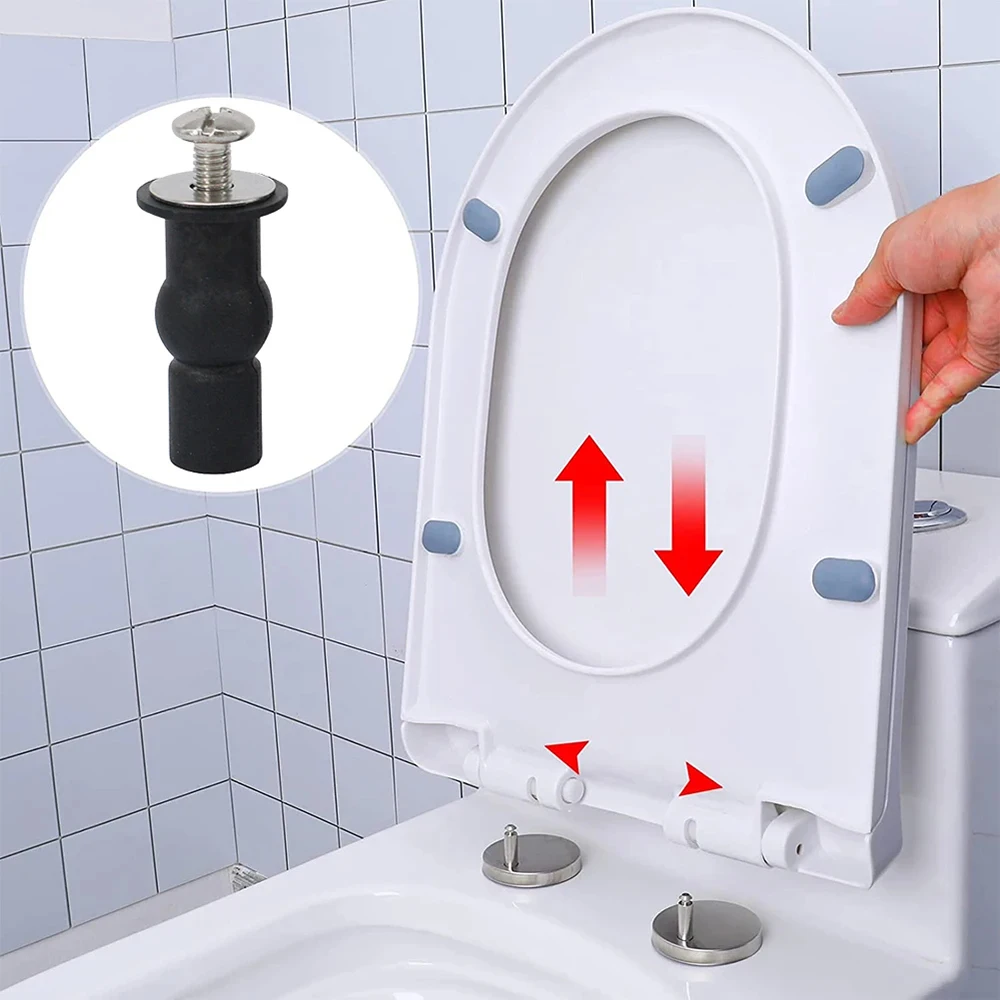 2pcs Toilet Seat Cover Screws Nut Top And Bottom Blind Hole Fitting Kits Universal Toilet Seat Lid Pan Replacement Fixing Parts