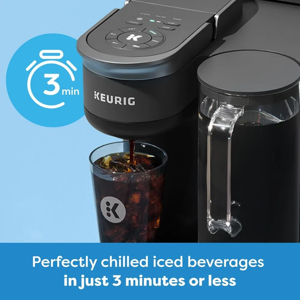 Keurig K-Brew+Chill Cafetera K-Cup monodosis helada o caliente con tecnología MultiStream y QuickChill, 70 oz. Rese extraíble