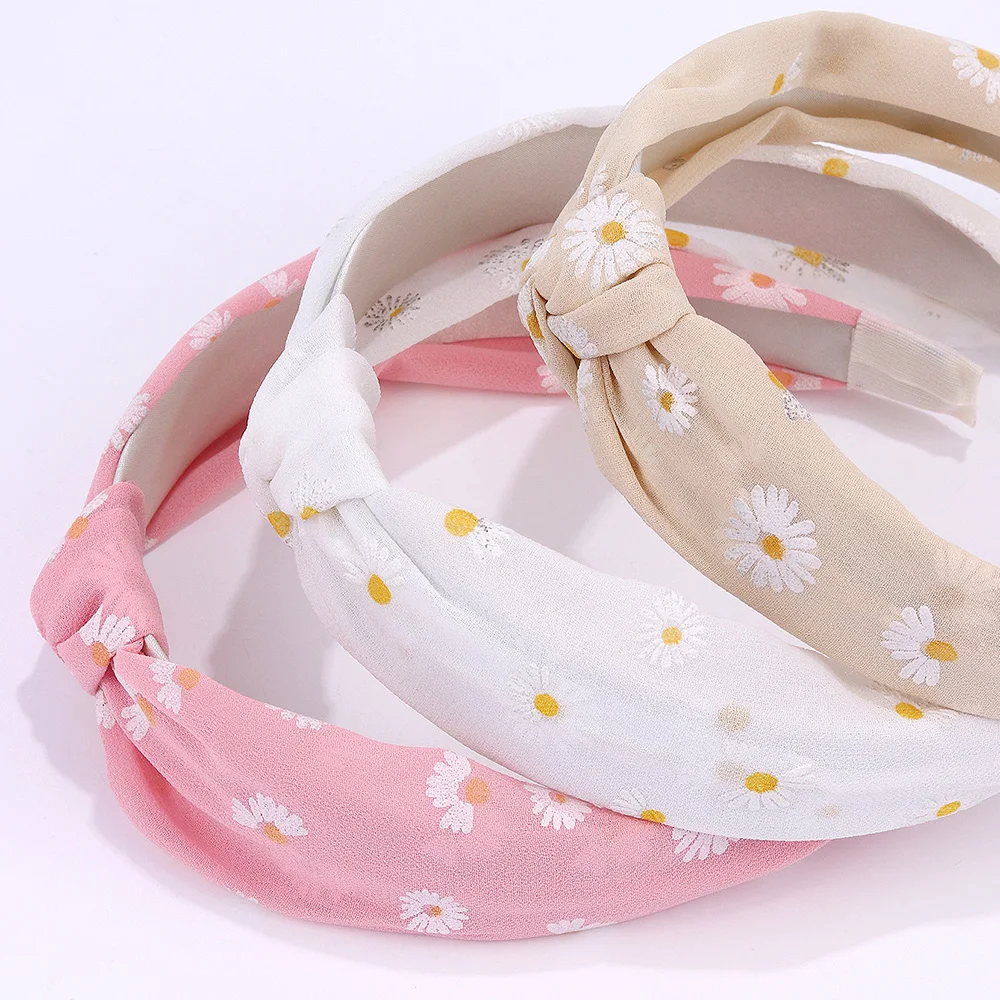 3pcs/set Daisy Pattern Headband for Girls Kids Hair Accessories Headbands for Women Popularity Headwear Ideal Gift for Girls