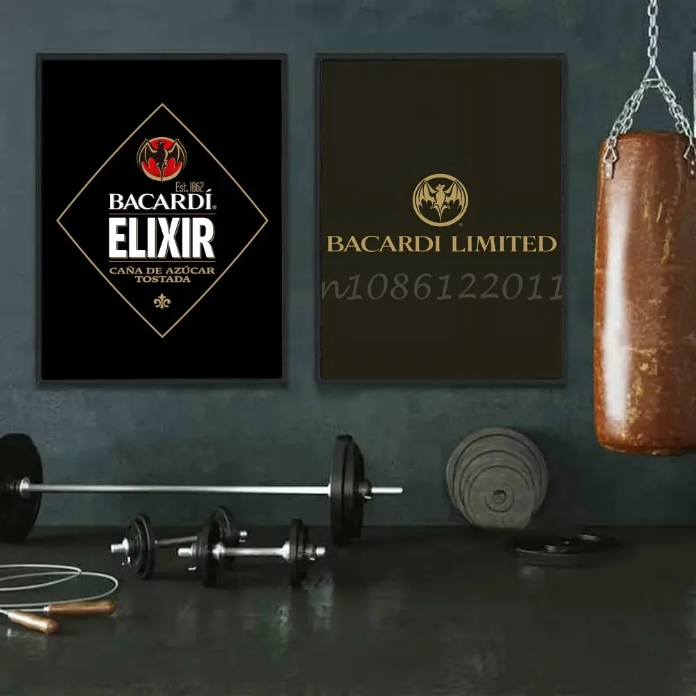 ملصق باكاردي فني ذاتي اللصق مقاوم للماء ملصق ورقي لديكور جدران غرفة المقهى