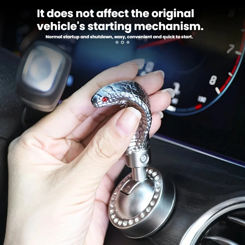 One-Touch Button Metal Snakehead Car Start Button Push Start Cover Automotive Car Engine Push Start Stop Lever Auto Accessory
