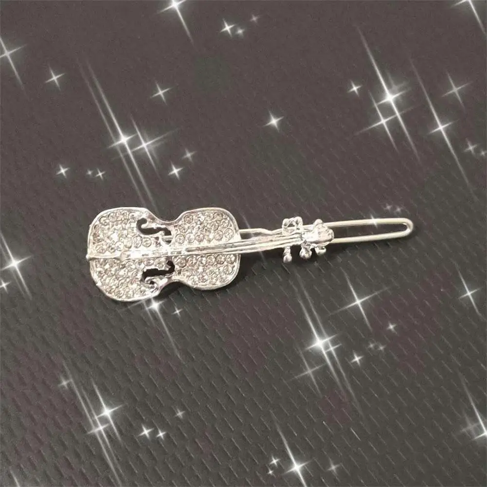 Barrette Violin Hair Clip Cute Bobby Pins Sweet Crystal Rhinestone Clip Hair Clips Accessories For Lady