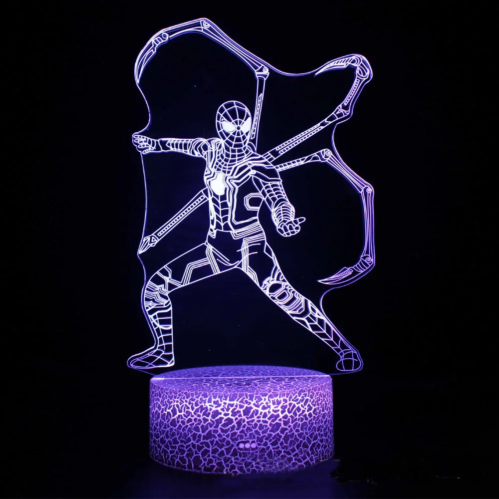 Hot toys Anime Character SpiderMan Lamp 3D LED Lights Kids Bedroom Lamp LED Toy Model Decoration Kids Gift