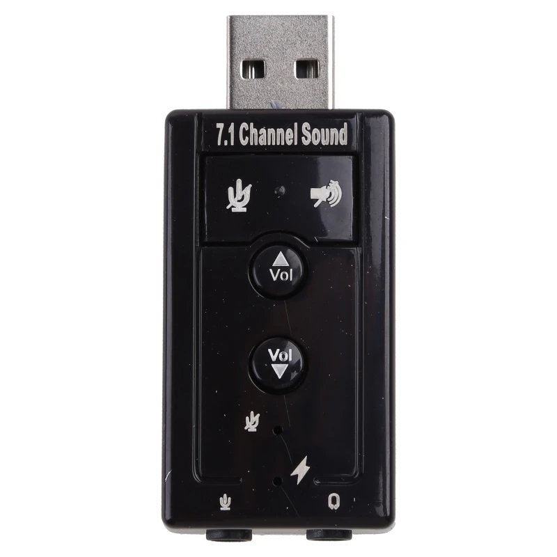 High Speed Digital Dual Virtual 7.1 Channel USB 2.0 Adapter Double Sound Card 2 in 1 3D External USB Sound Card