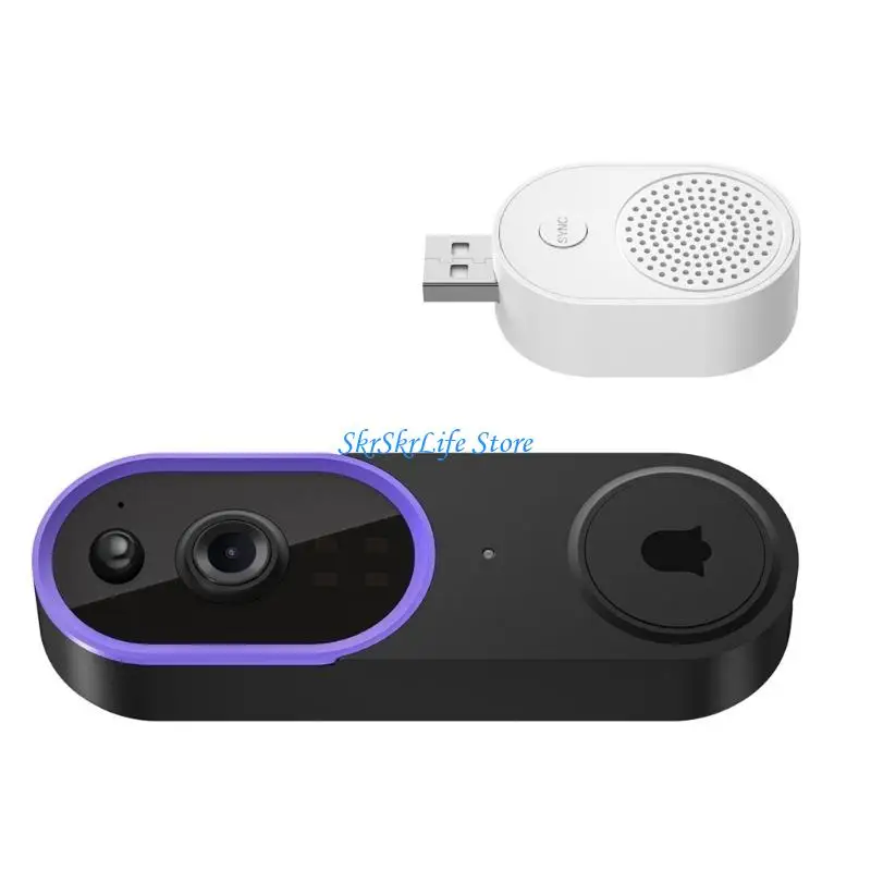 E65E Night Visibility Video Doorbell Wireless Intercom Motion Sensors Alerts Weatherproof ABS Material Home Safety Device