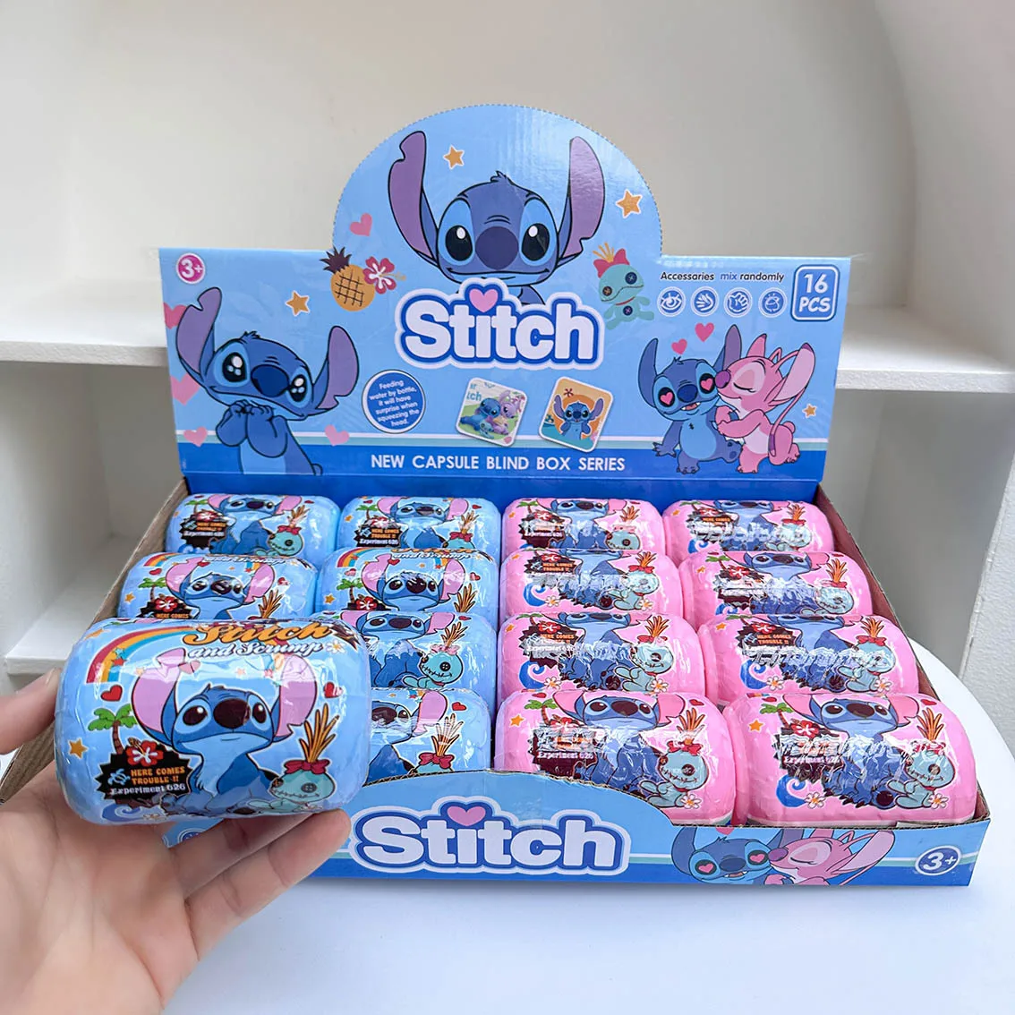

16 шт. горячая новинка Kawaii Stitch слепая коробка игрушки Kawaii мультяшные игрушки друзья подарки на день рождения вечерние подарки игрушки-сюрпризы распаковка игрушки