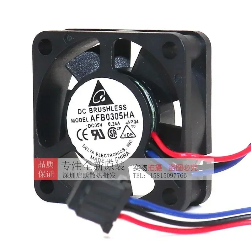 AFB0305HA Delta Micro Fan for 3010 5V 0.24A Ball Bearing High Airflow Cooling Fan with Interface