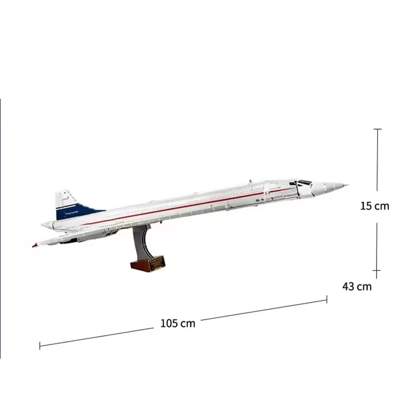 2083 Particle Creative Series Birthday Gift Ornament Concorde Aircraft Model Large Ornament Boys Assemble Building Block Toy