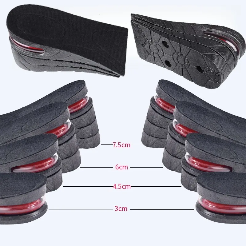 Adjustable Height Increase Insoles Shock Absorbing Heel Lift Shoe Inserts Comfort Heightening Inserts for Men and Women