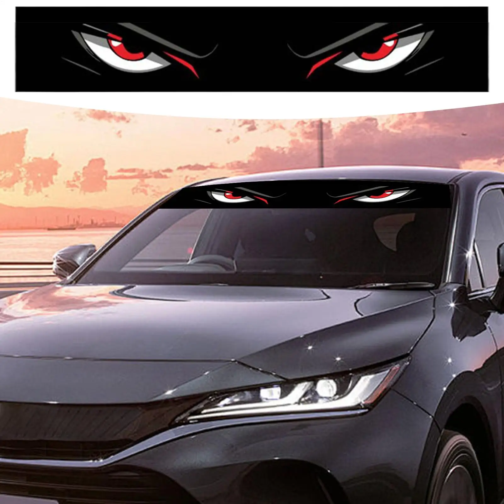 

Car Front Windshield Sticker Long-Lasting Adhesive Weatherproof Banner Decals for Automotive Vehicle Road Trip Truck
