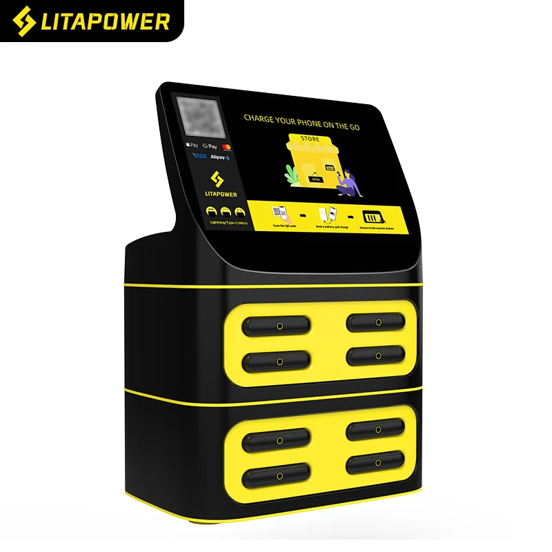 5000mah fast Phone charger mobile shared power bank charging station rental 8 slots public sharing station