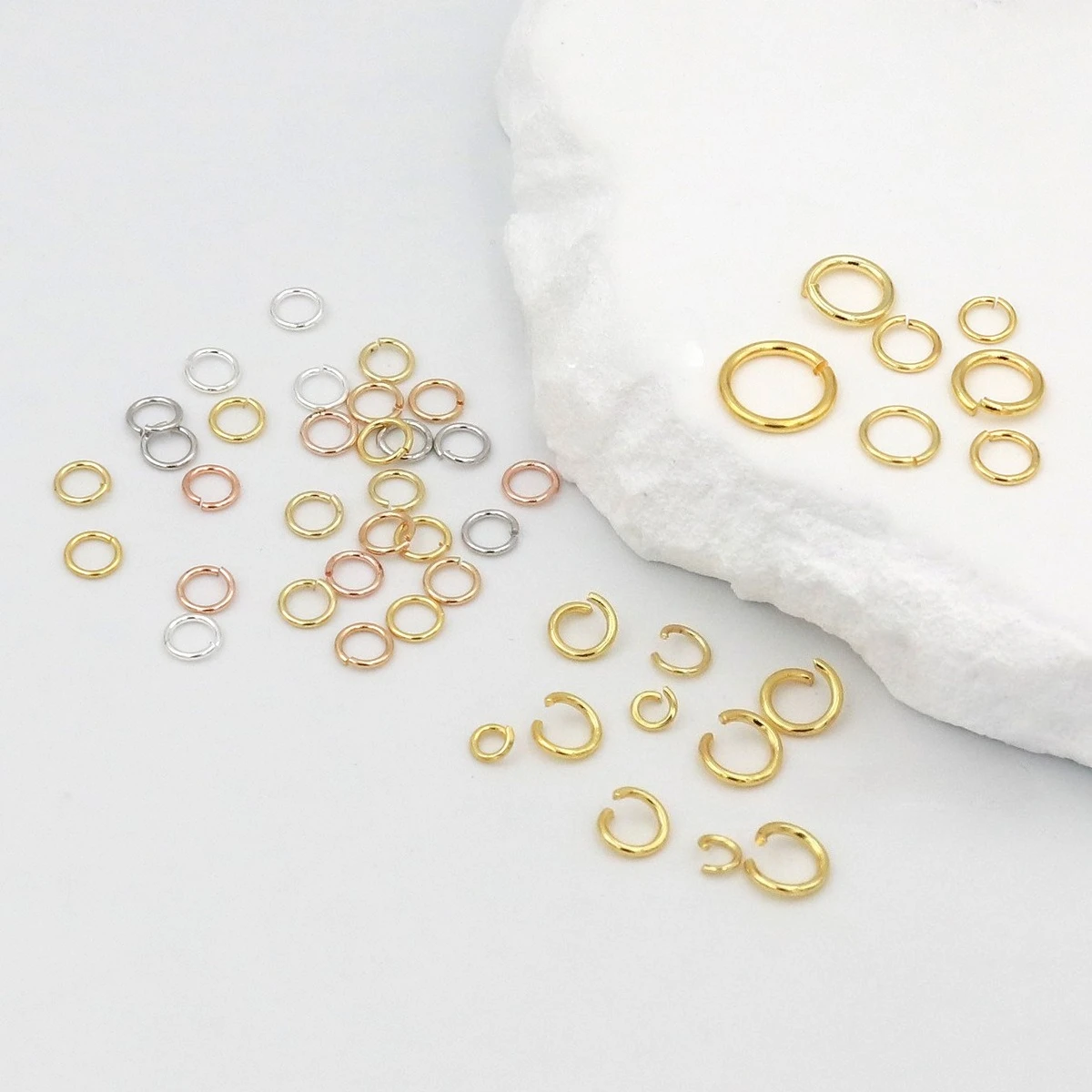 A Pack 925 Silver Open Jump Rings 3-10mm DIY Jewelry Making Connectors for Necklaces Bracelets Earrings Keychain Crafts