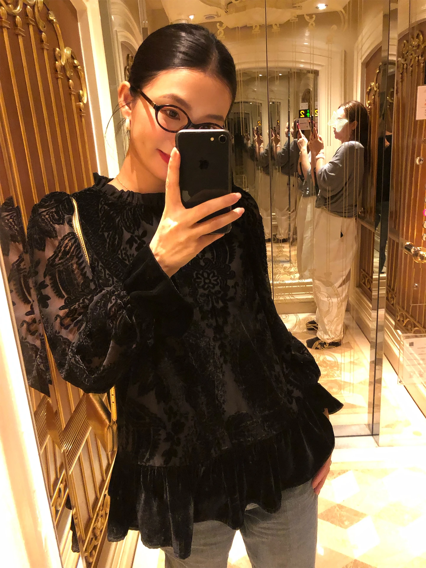 

Ele Chinese Sle Crew Ne irt Base Layer Top Breathable Long Sve Velvet Fabric round Ne Design for Young Women