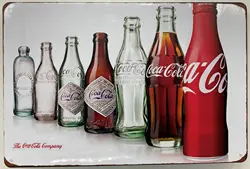 Tin Sign | Metal Wall Poster | Soda Cola 7 Bottle Collection 8 x 12 in. | Decoration Art Plaque for Home Bar Room Restaurant Bus