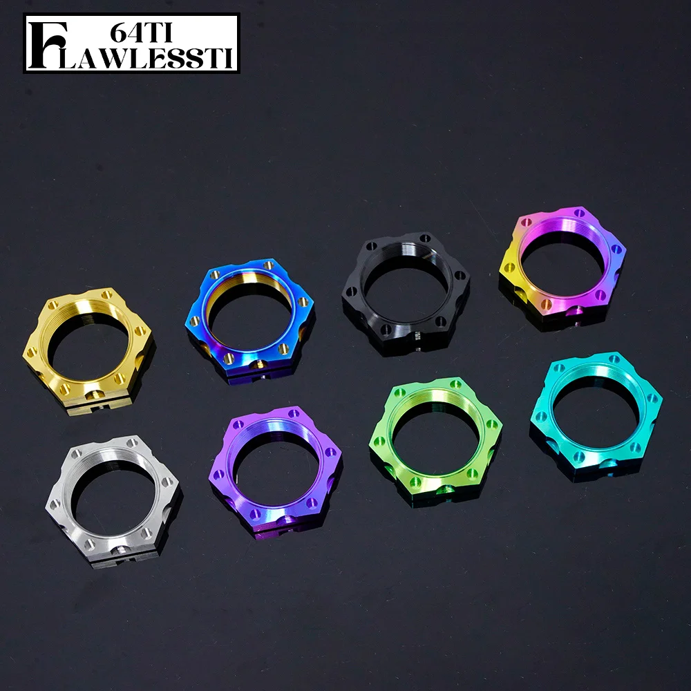 FLAWLESSTI M28x1.0 Pitch Steering Stem Center Yoke Nut Gr5 Titanium Nut For BMW S1000RR S1000R M1000RR M1000R
