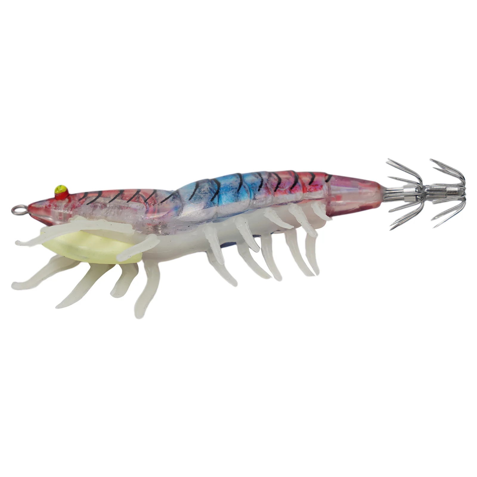 Fish Squid Bait Lure Hook 3.0# Bait Fish Fishing Hook Lure Realistic 3D Eyes Shrimp Soft Leg Fishing Practical