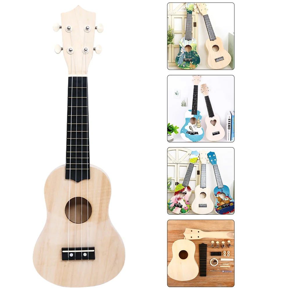 Kit de bricolaje de ukelele de madera, instrumento de cuerda, regalo para principiantes