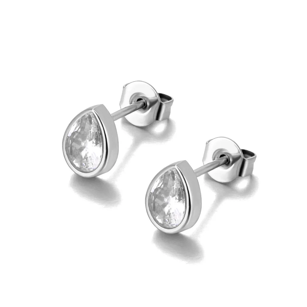 Women's Delicate Water Drop Cubic Zirconia Stud Earrings