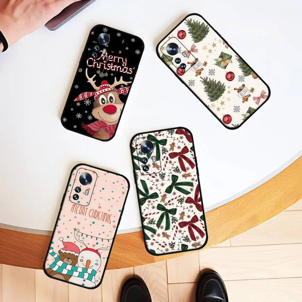 

F-Funny C-Christmas Black Shockproof Phone Case Snug Fit For Xiaomi 12,11,12S Ultra & Redmi Note 11,10T,9,9A,8Pro,8T,5G