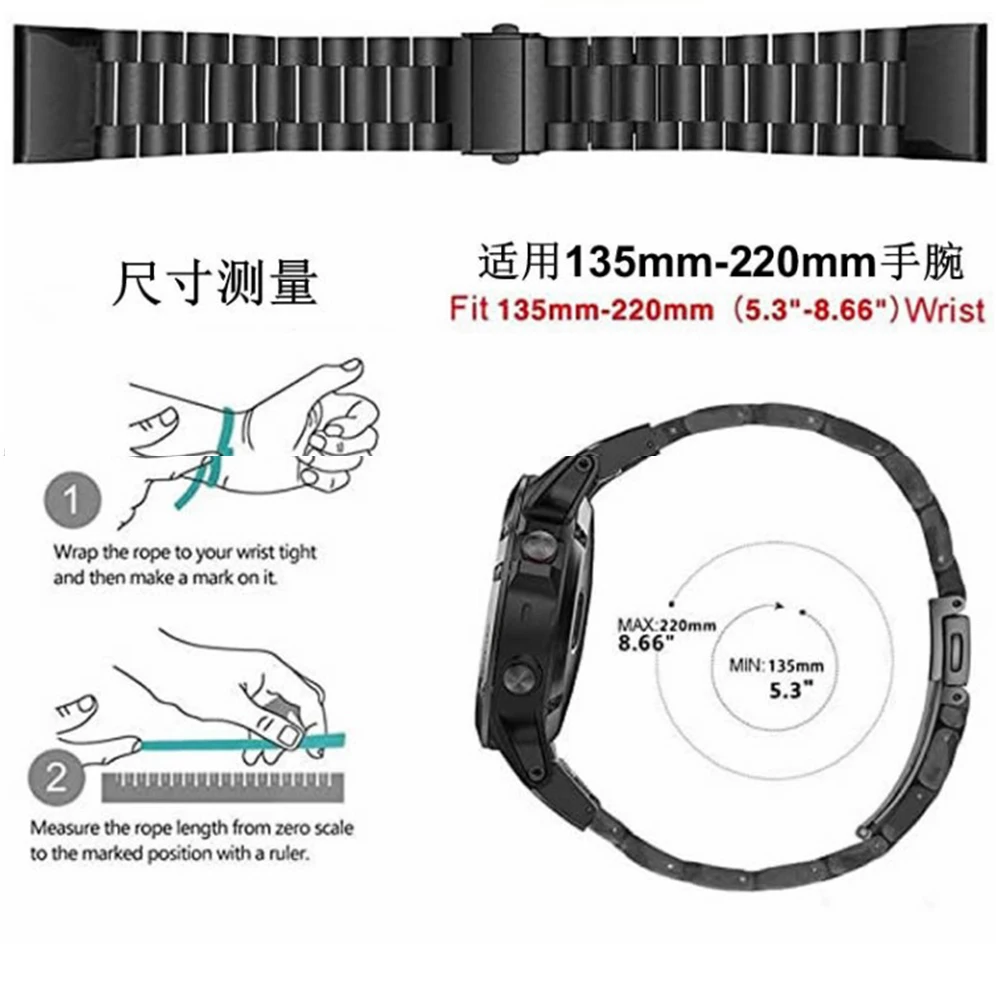 Quick Fit 20mm 22mm 26mm Titanium Strap For Garmin Watch Fenix 7X 7 Solar 6x Pro/Fenix 6 Pro /Fenix 6 Sapphire /Forerunner 935