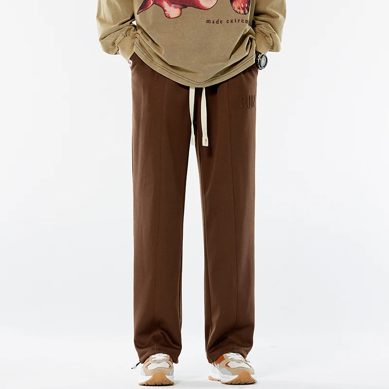 

Мужские спортивные брюки в американском ретро-стиле, свободные, широкие, прямые, повседневные, из плотной ткани, с эффектом драпировки