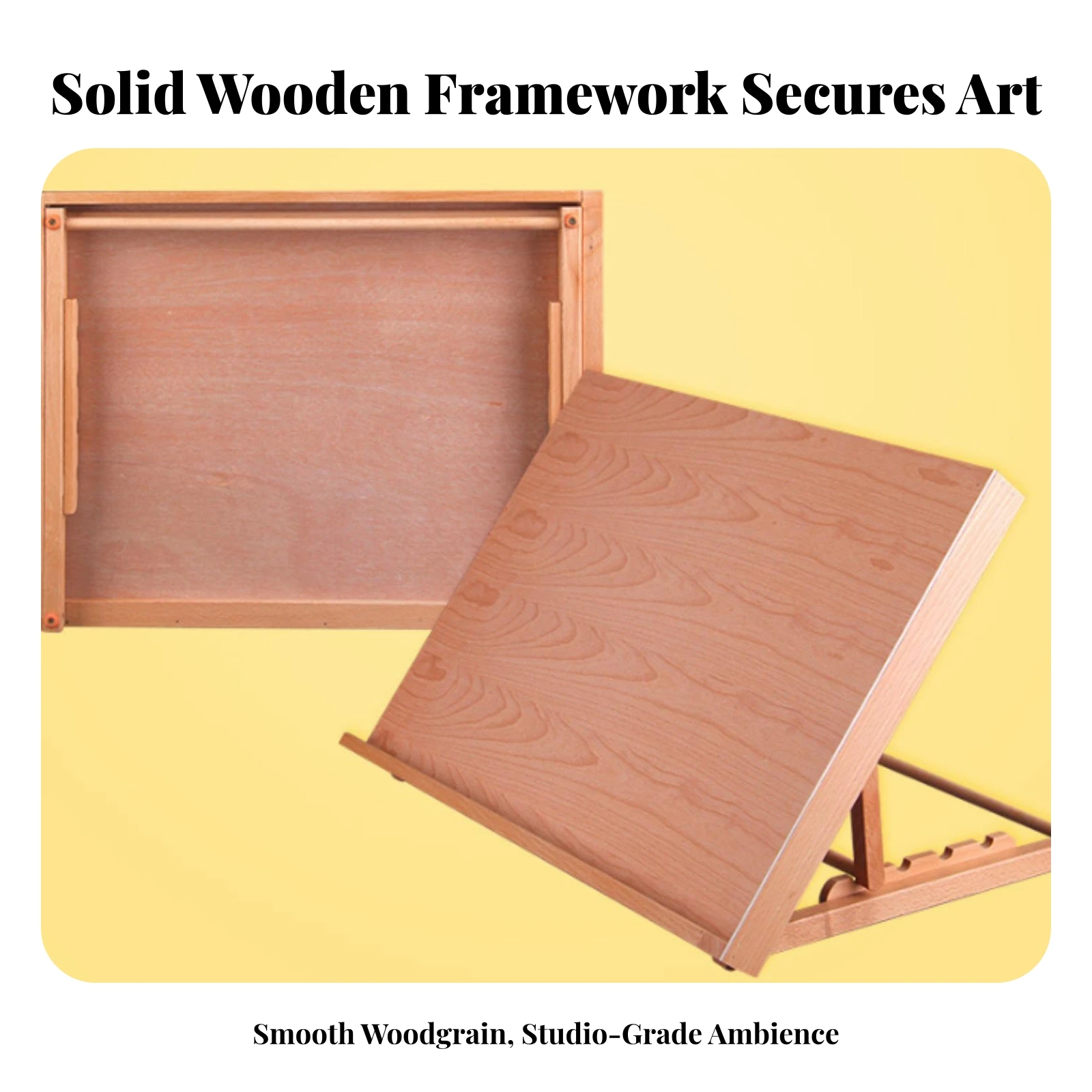 Drawing Board Easel Portable Tabletop Easel with Ledge Sketching Board with Support Frame Wooden Long-Lasting for Artists