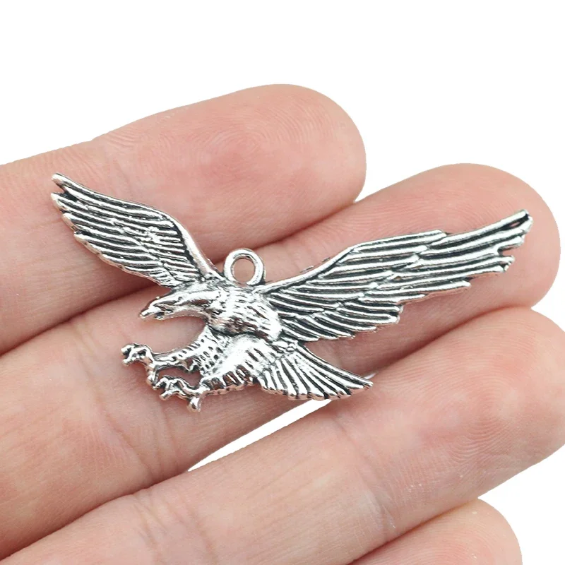 8 Pieces 23*49mm Mixed Alloy Antique Silver Color Eagle Charms Bracelet Vintage Pendant Accessory For DIY Jewelry Making