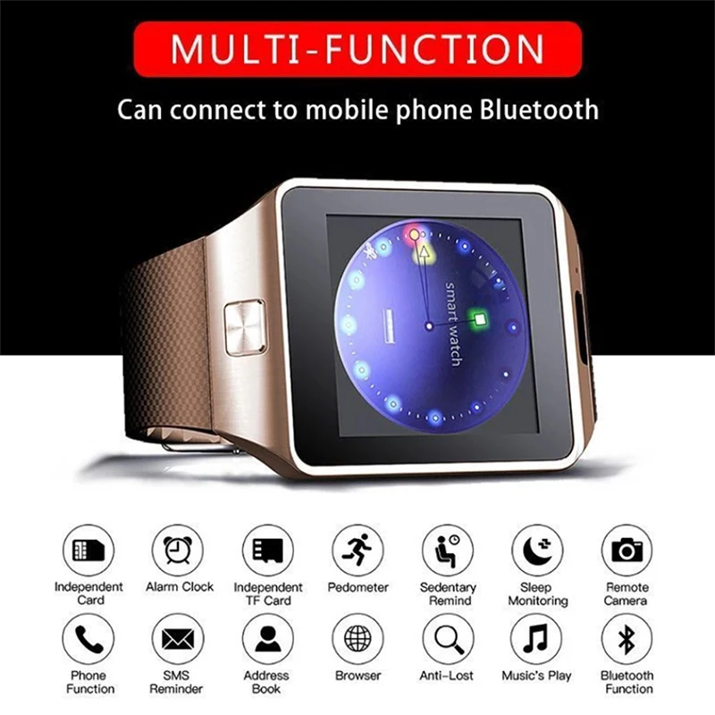 2024 Multifunctionele Smartwatch Bluetooth Bellen Camera Bericht Waarschuwingen Gprs Locatie Mp3 Sim-kaart Telefoon Smart Horloge voor Android