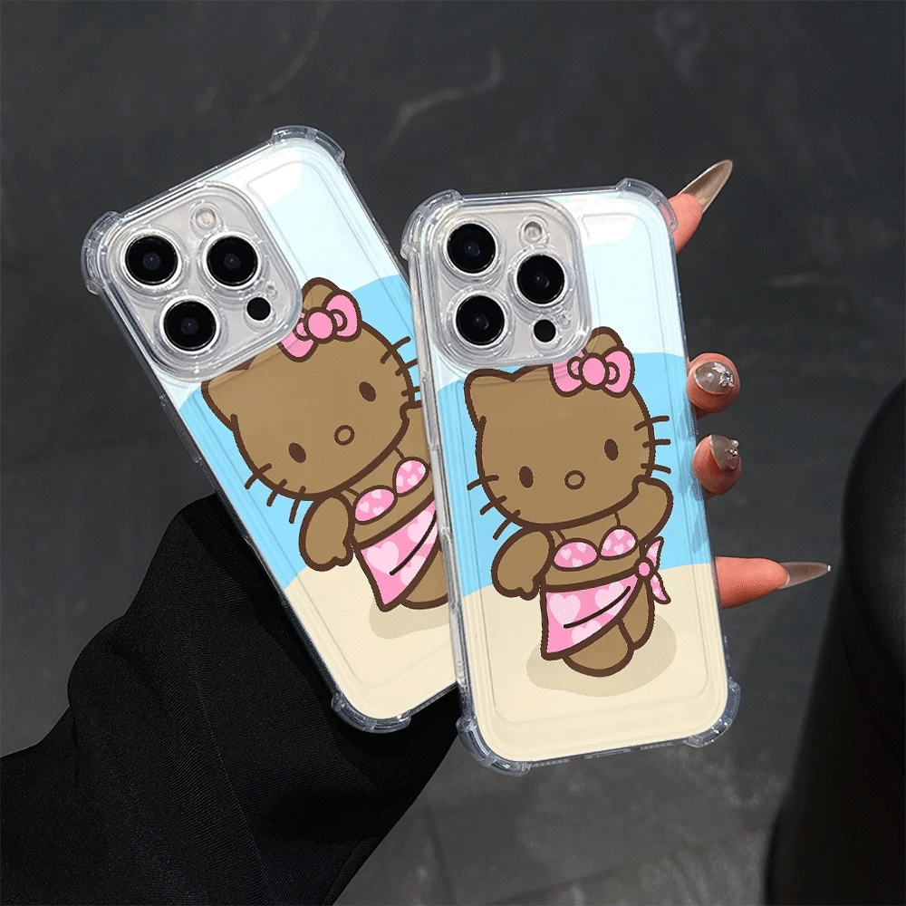 

Чехлы для телефонов «Hello Kitty Cat» для IPhone 13 IPhone 16/15/14/13/12/11/x/xs/xs Max Girl, прозрачный чехол для телефона Sanrio KT Anime 2025, новинка