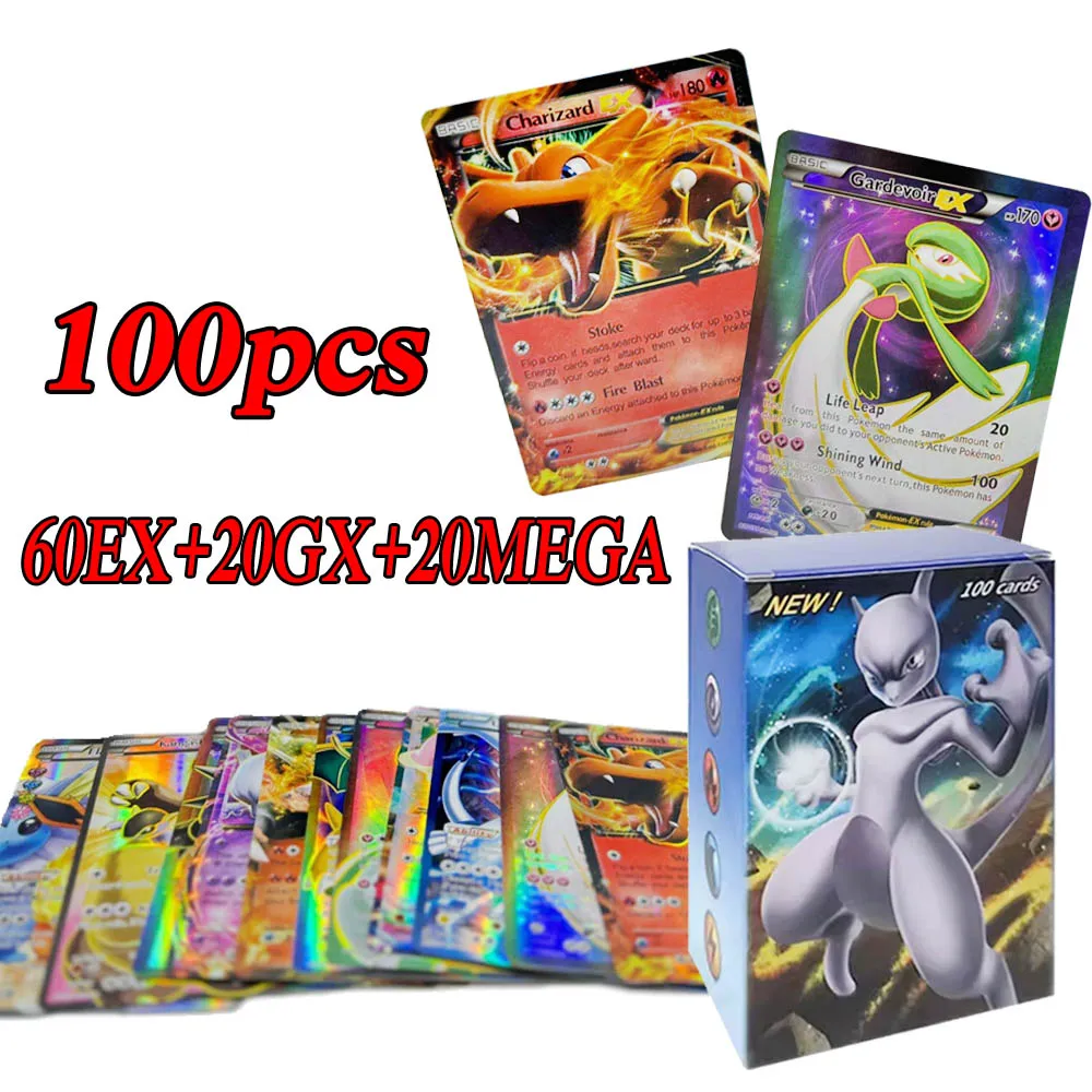 60-100 Uds. Tarjetas GX en inglés Charizard GX V VSTAR VMAX tarjetas de juego de batalla