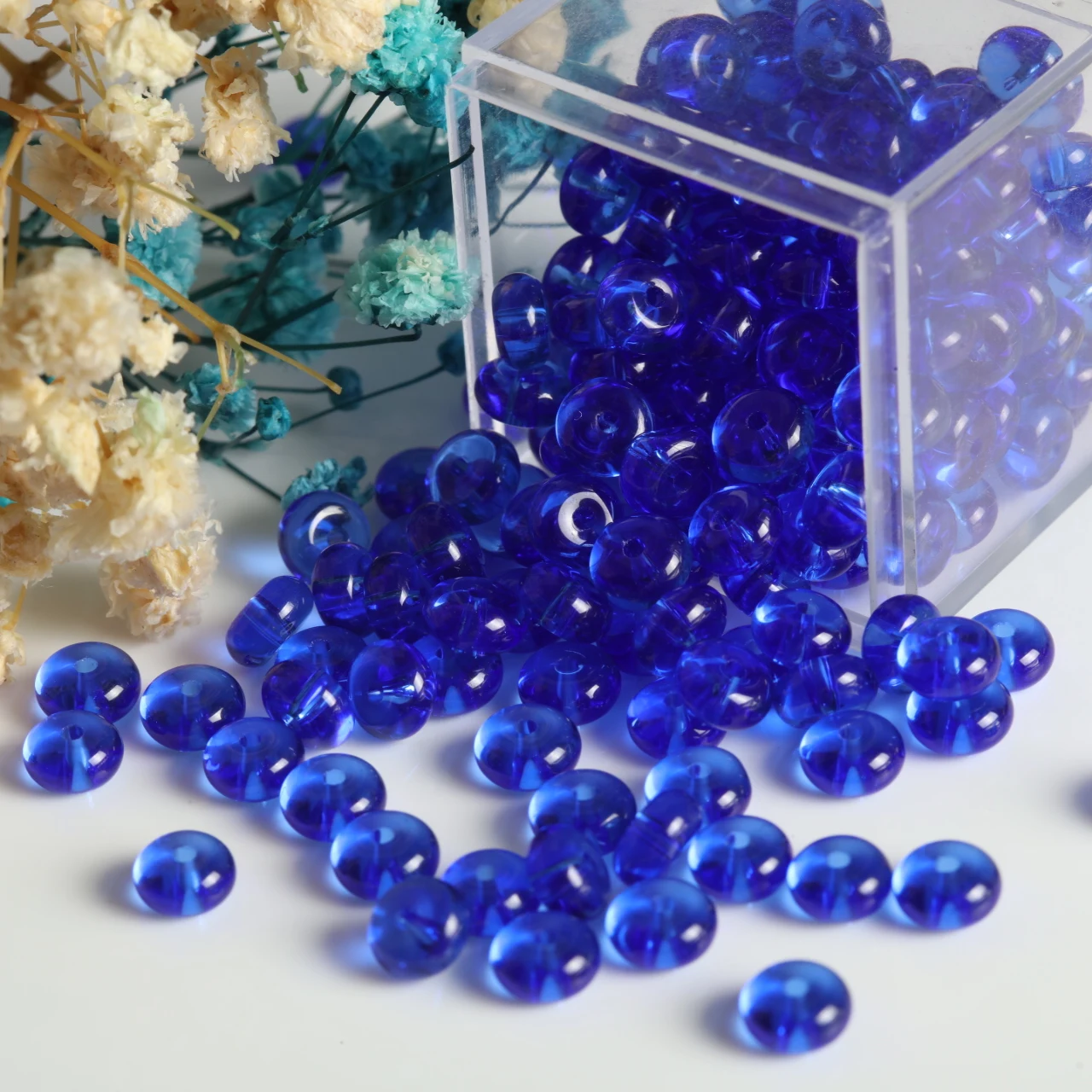 200-1600pcs 3x6mm Klein Blue Transparent Abacus Glass Beads For DIY Bracelet Necklace Handmade DIY Jewelry Loose Bead Supplies
