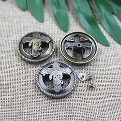 5 Set Leather Conchos Decoration Buttons Hollow Cross Retro Decorative Buckle Leather Backpack Wallet Decorative Accessories