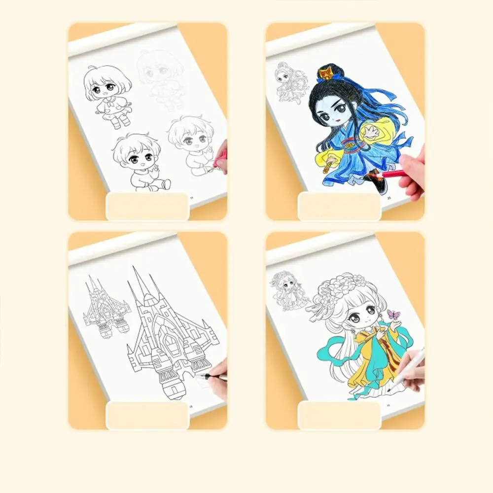 Quadrinhos Hand Drawn Tutorial Book, Novice Zero Basic Learning Line Draft, Estudando Art Tracing Sketch para meninas e meninos