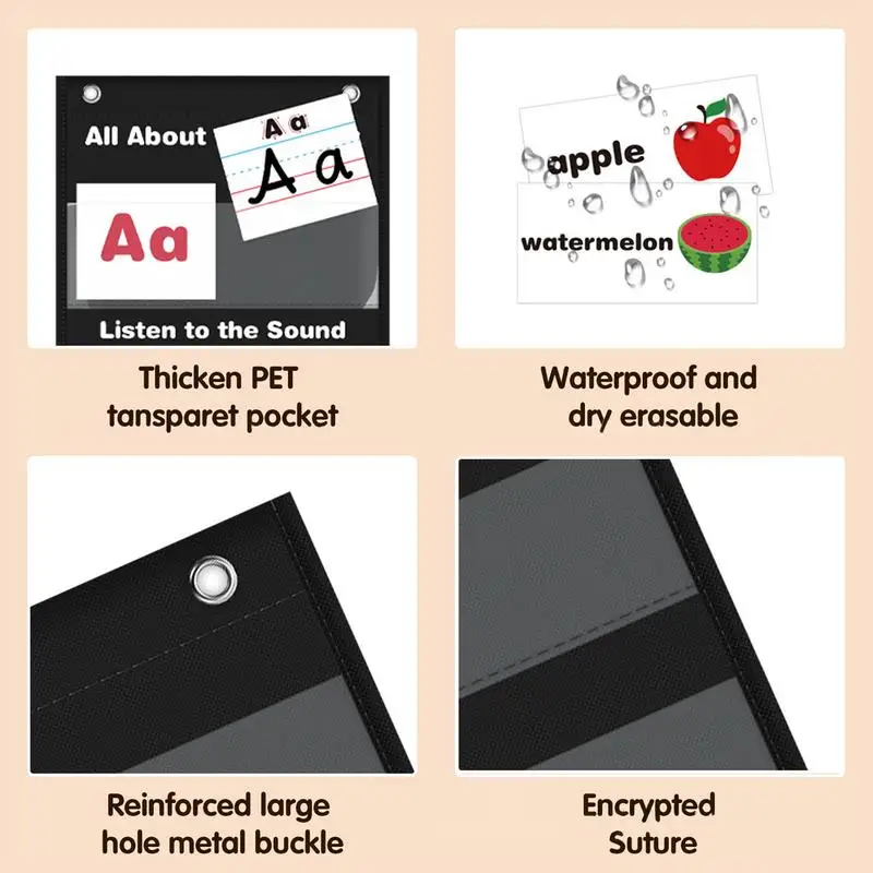 All About Letters Pocket Chart Black All About Letter Pocket Chart Waterproof Early Educational Chart In Learning The Alphabet