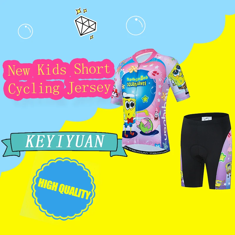 

KEYIYUAN 2023 Kids Cycling Jersey Set Boy Girl Bicycle Cycling Clothing Children Road Bike Shirt Suit MTB Ropa Ciclismo Maillot