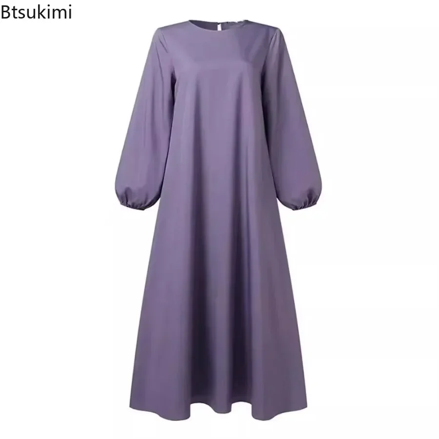 2025 Moda Muzułmańska Turcja Abaya dla kobiet Solidne Długie Sukienki Hidżab Arabski Skromny Szlafrok Ramadan Maxi Sundress Dubai Abayas Femme