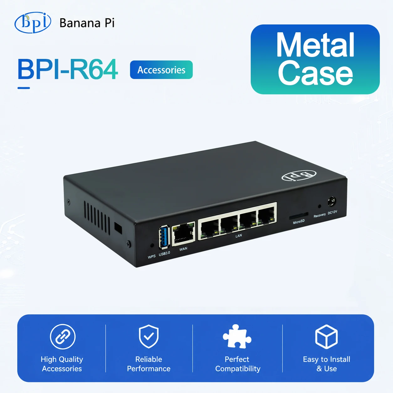 Banana Pi BPI-R64 Metal Case for Banana Pi Single Board Accessories