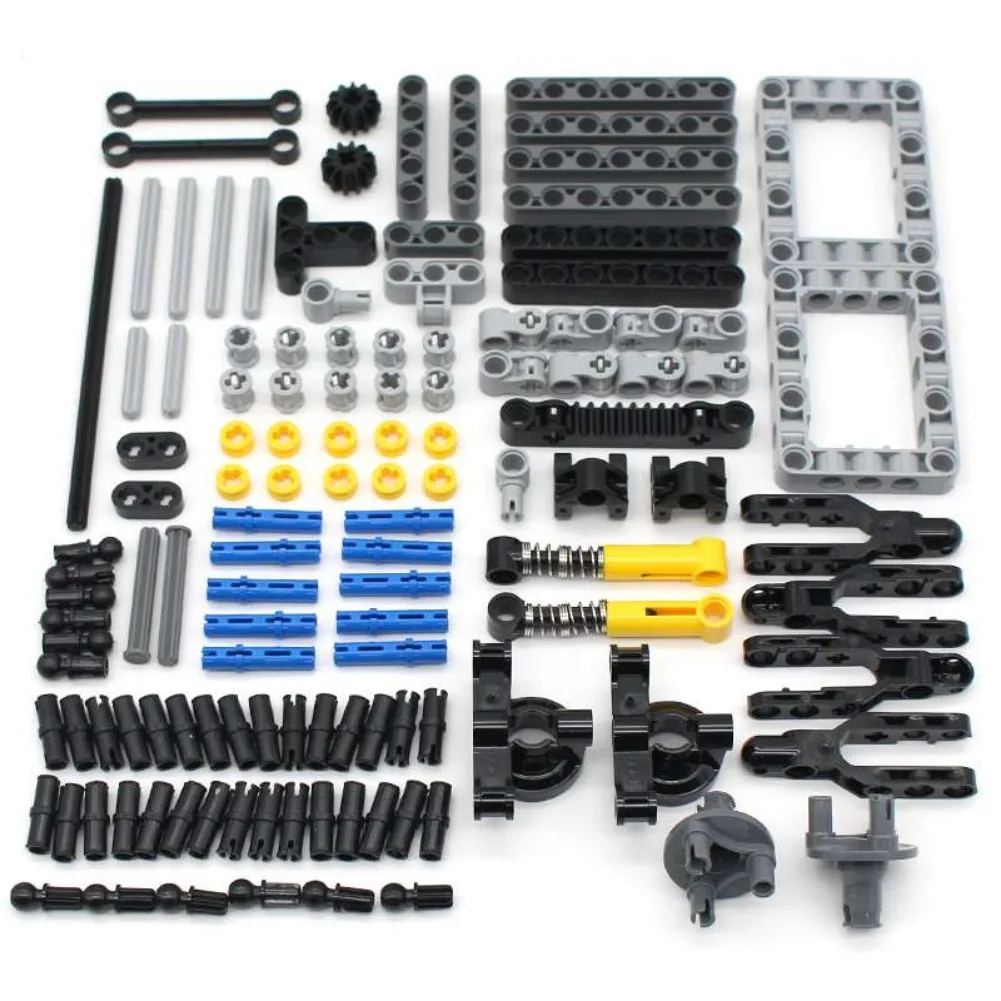 123PCS MOC Bulk Technical Parts Pin Beam Liftarm Axle Connector Panel Gears Building Blocks Bricks Car Set Suspension 3713 41677