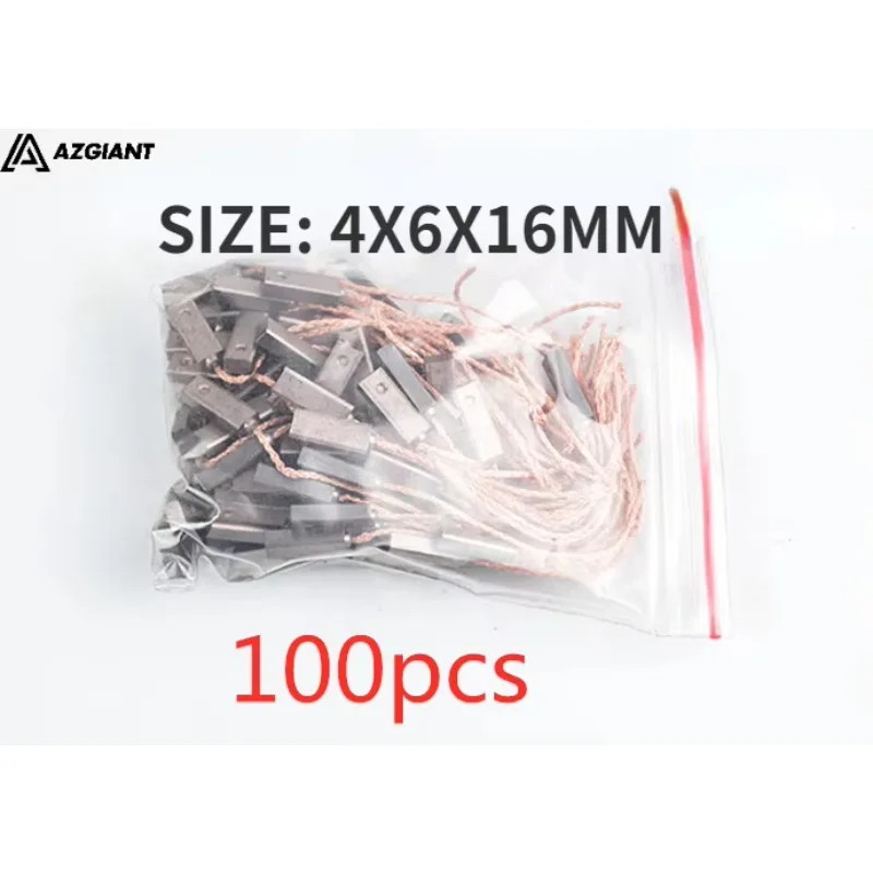 100pcs Carbon Brushes for Bosch BMW Volkswagen Audi Changan Geely Ford Volvo Generator (4x6x16mm)