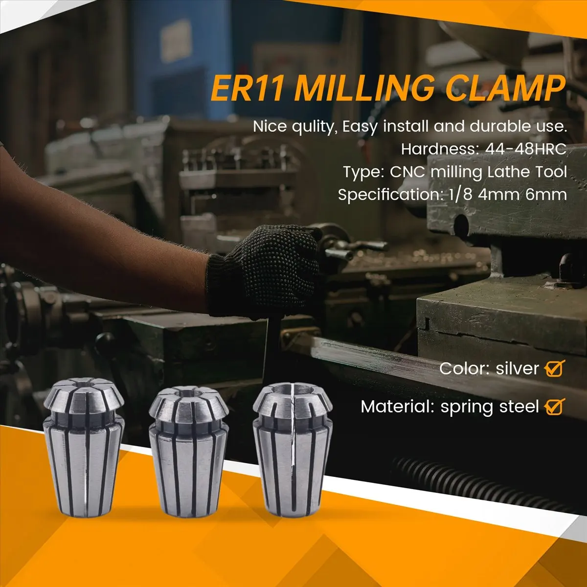 

A23PBG ER11 CNC Collet Chucks Tool Bits Holder 1/8 Inch (3.175mm) 4mm 6mm