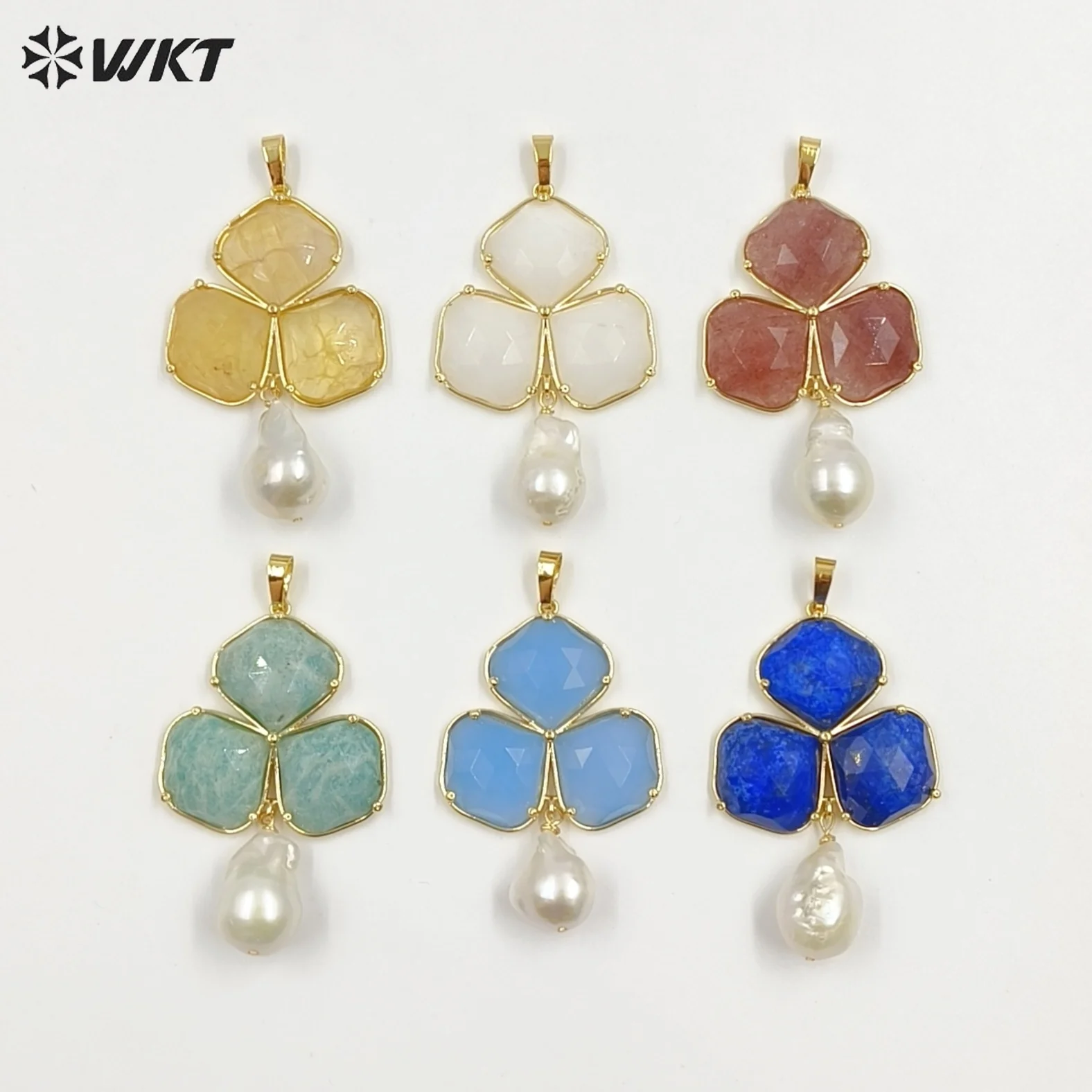 WT-JP506 Suitable Delicate Natural Pearl Gemstone Pendant With 18K Real Gold Plated For Women Anniversary Gifts