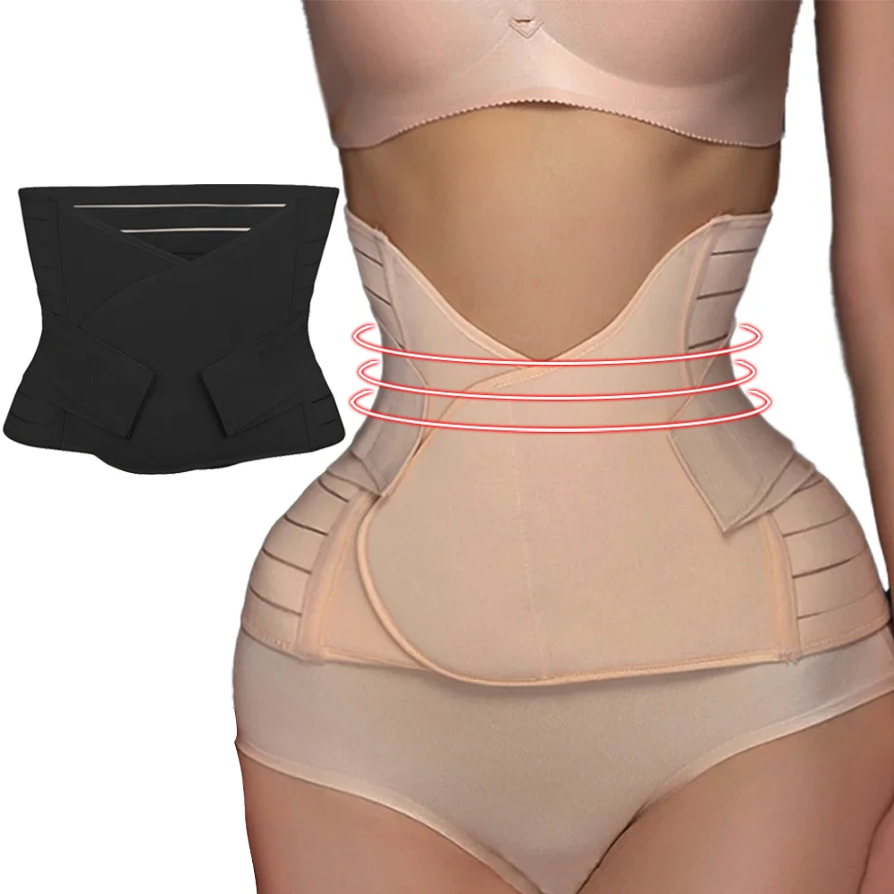 Damen Verstellbarer Taillentrainer Körperformer Kompressionsgürtel Schlankmachender Bauchweggürtel Bauchkontrolle Shapewear Korsett Bandagen