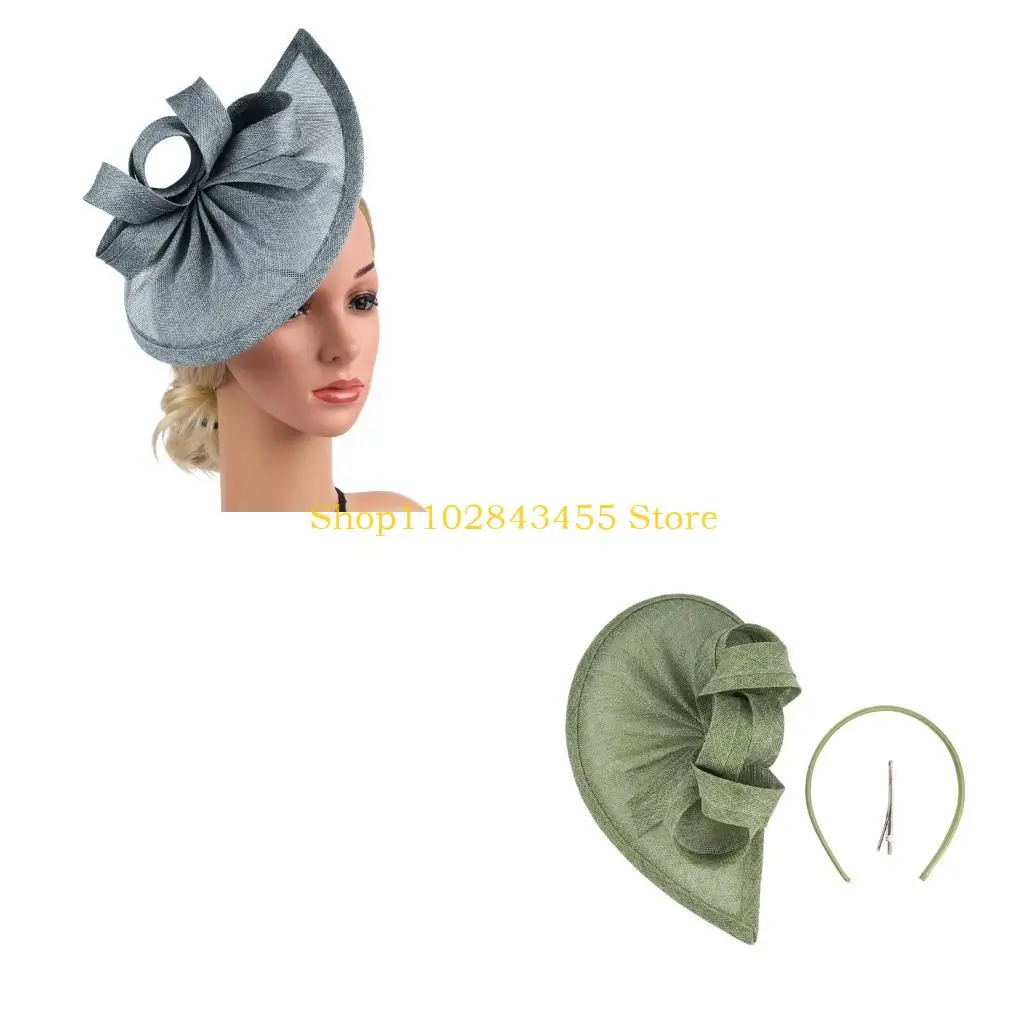 49MC Fashionable Sun Hat with Wedding Soft Hat Party Costume Headwear Unique Hairpieces for Men and Women