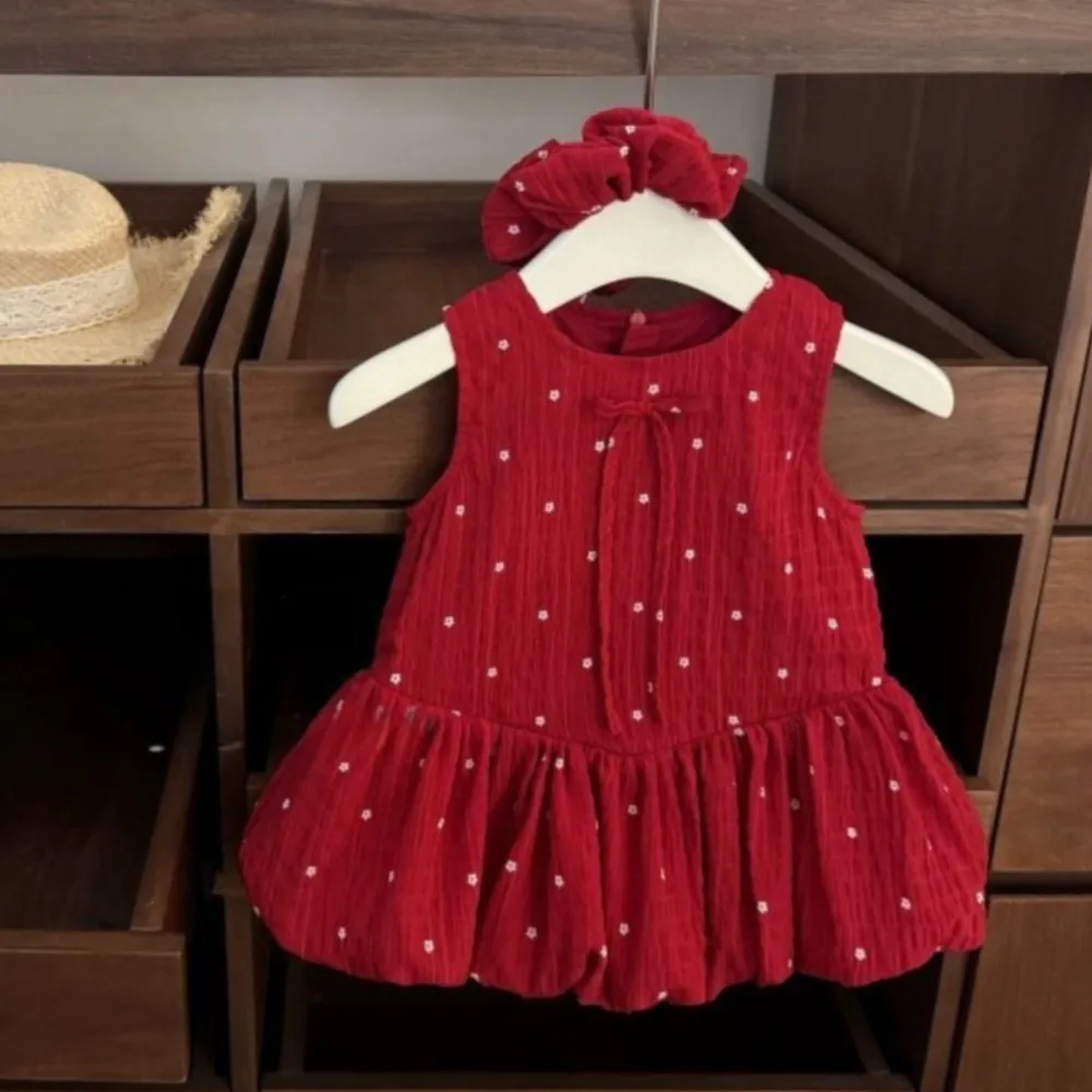 fashion-2026-baby-girls-summer-red-dot-sleeveless-dresses-headwearbeautiful-kids-princess-dress-children-clothes-vestidos